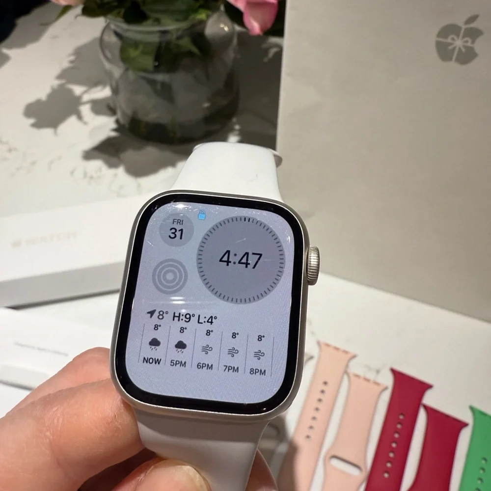 Apple Watch Series 7 41MM GPS Aluminium + 10 official Apple bands rrp $1000